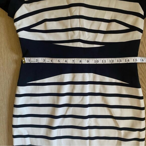 Escada Striped Dress Size 40 Bodycon Viscose Knit Corporate Chic - Picture 8 of 15